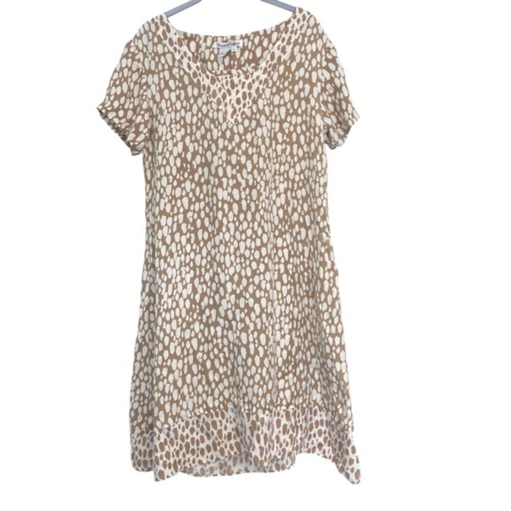 Vintage WinterSilks Polka Dot Lightweight Silk Shift Retro Timeless Dress XL